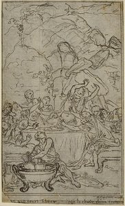 Estudo para uma ilustração em Tácito "Tiberius, or The Six First Books of the Annals", Livro IV, Vol. 2, 2º Estudo de Hubert Francois Gravelot