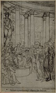 Estudo para uma ilustração em Tácito "Tiberius, or The Six First Books of the Annals", Livro V, Vol. 3, 2º Estudo de Hubert Francois Gravelot