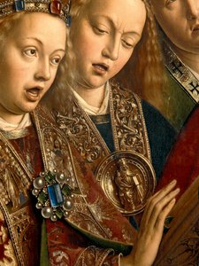 Detalhe dos Anjos Cantores, da ala esquerda do Altar de Gand