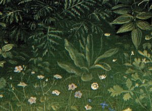Detalhe da Adoração do Cordeiro Místico, a partir do painel central do Altar de Gand (óleo sobre painel) de Hubert & Jan van (1390 1441) Eyck