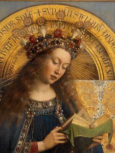 Detalhe da Virgem Maria, do Altar de Gante