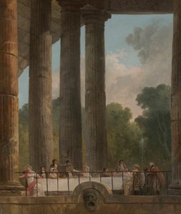 Um Banquete nas Ruínas de um Templo de Hubert Robert