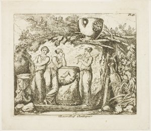 Baixo-relevo antigo de Hubert Robert