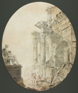 Arco de Constantino com Estátua de Nero de Hubert Robert