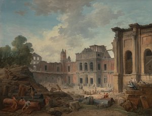 Demolição do Castelo de Meudon de Hubert Robert