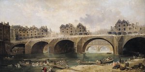 Demolição das casas na ponte de Notre-Dame, c.1786 de Hubert Robert
