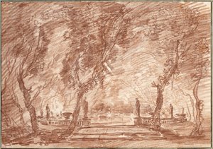 Fonte no parque de Hubert Robert