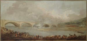 Francês: Le décintrement du pont de Neuilly, le 22 septembre 1772 de Hubert Robert