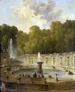 Lavandieres dans un parc - Washerwomen in a park - Pintura de Hubert Robert (1733-1808) - ca 1775 - Óleo sobre tela - 56x45,5 - Petit Palais, Musee des Beaux-Arts de la Ville de Paris de Hubert Robert