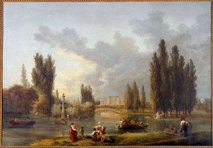 Le chateau de Mereville Painting de Hubert Robert (1733-1808) Sceaux do século XVIII, musee de l