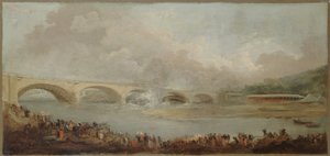 Le décintrement du pont de Neuilly, le 22 septembre 1772, entre 1772 e 1775 (óleo) de Hubert Robert