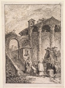 Noites em Roma: O Templo Antigo de Hubert Robert