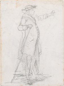 Homem com bengala, visto de perfil [reto] de Hubert Robert