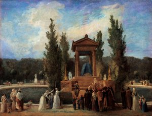 Monumento elevado nas Tuileries em honra de Jean Jacques Rousseau 10 de outubro de Hubert Robert