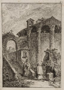 Prato Cinco das noites em Roma de Hubert Robert