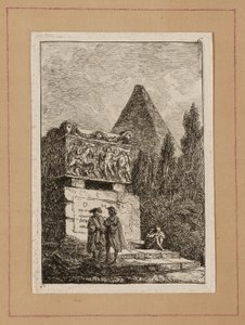 Placa Seis de Noites em Roma de Hubert Robert
