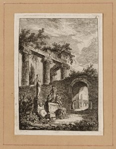 Placa Três de Noites em Roma de Hubert Robert