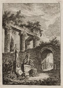 Placa Três de Noites em Roma de Hubert Robert