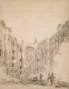 Ruínas da Ópera após o incêndio de 1781 de Hubert Robert