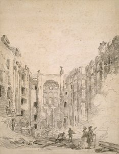 Ruínas da ópera após o incêndio de 1781, 1781 de Hubert Robert