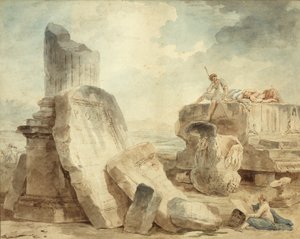 Ruínas com figuras de Hubert Robert
