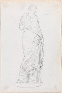 Estátua de uma mulher em uma toga de Hubert Robert