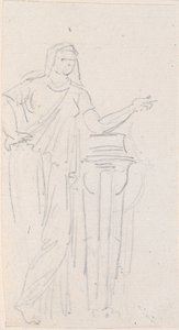 Estátua de uma Virgem Vestal de Hubert Robert