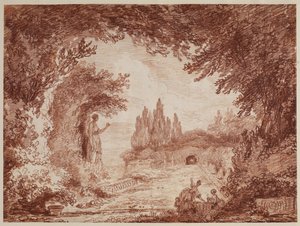 Terraço em um jardim italiano, c.1760 de Hubert Robert