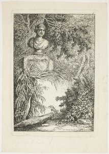 O busto, prato dois de Noites em Roma de Hubert Robert