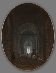 A Gruta de Posillipo, c.1769 de Hubert Robert