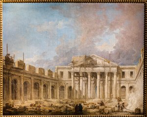 A Escola de Cirurgia em construção de Hubert Robert