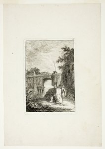 O Arco do Triunfo, placa oito de Noites em Roma de Hubert Robert