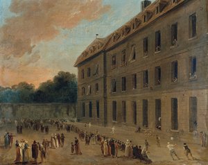 Os prisioneiros de Saint-Lazare, ca 1794. de Hubert Robert
