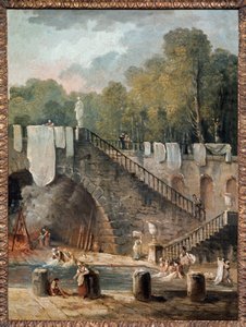 A lavagem. Século XVIII (óleo sobre tela) de Hubert Robert
