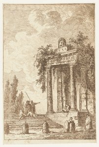 Escadas com os quatro postos de fronteira
Les Soireés de Rome (título da série)
Rostos romanos` (título da série) de Hubert Robert