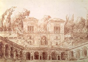 Villa Farnese, Roma (desenho) de Hubert Robert