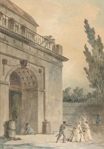 Visitantes saindo de uma prisão, 1794-95. de Hubert Robert