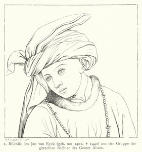 Um dos juízes justos do Altar de Gand de Jan van Eyck. de Hubert and Jan van  Eyck