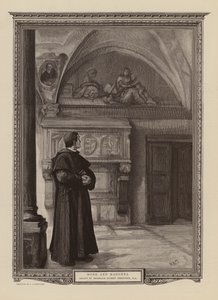Monge e Madona (gravura) de Hubert von (after) Herkomer