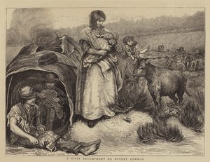 Um acampamento cigano em Putney Common de Hubert von Herkomer