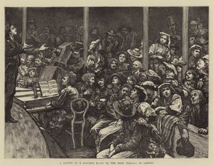 Um esboço de um concerto dado aos pobres italianos em Londres de Hubert von Herkomer