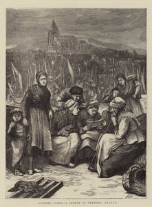 Anxious Times, um esboço em Treport, França de Hubert von Herkomer
