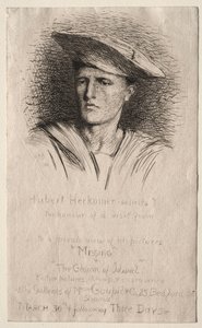 Cabeça de um jovem, 1881. de Hubert von Herkomer