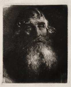 Estudo da cabeça de um velho de Hubert von Herkomer