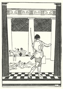 Odisseu mata os pretendentes de Penélope (litografia) de Hugh Chesterman