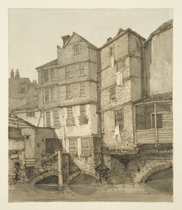 The Frome, olhando rio acima em direção à Christmas Bridge, 1823 de Hugh ONeill
