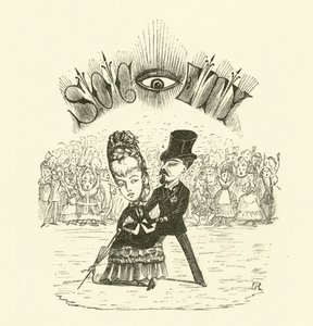 Sociedade, com um grande OLHO (gravura) de Hugh Rowley