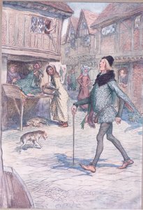 Ele não levanta a cabeça, por assim dizer E struct em seu portão , ilustração de The Merry Wives of Windsor, 1910 de Hugh Thomson