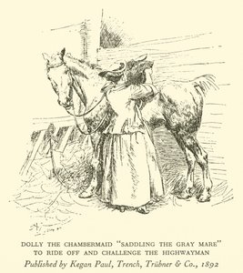 Dolly a Camareira "Selar a Égua Cinzenta", para Cavalgar e Desafiar o Rodoviário (gravura) de Hugh Thomson
