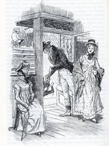 "Emma explica que é ela quem organiza o casamento de Miss Taylor e do Sr. Weston" (ilustração) de Hugh Thomson